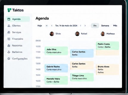 Agenda Taktos para barbearia