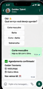 Agendamento da barbearia pelo WhatsApp